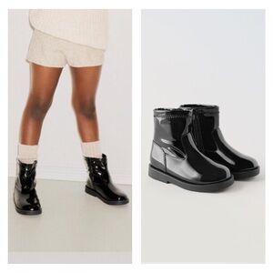 NWT Zara faux patent leather stretch boots 6.5